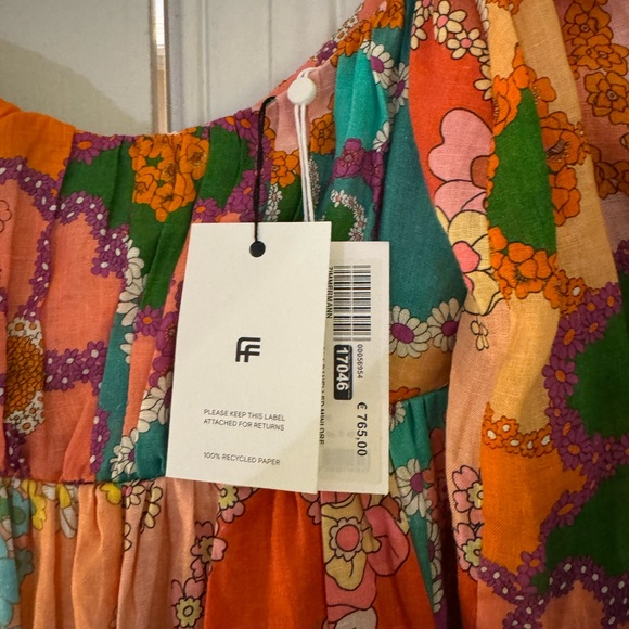 NWT Zimmermann Lola Floral Puff Sleeve Mini Dress - Picture 3 of 8